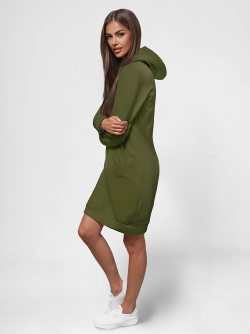 Sieviešu džemperis ar kapuci haki OZONEE JS/YS10005/29Z