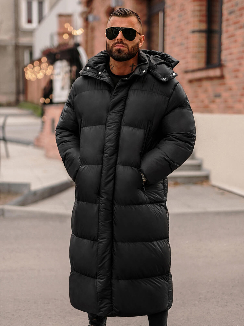 Vīriešu ziemas virsjaka melna OZONEE O/M3202Z