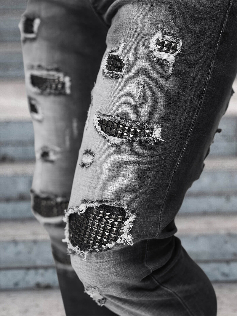 Vīriešu džinsi debesu melni OZONEE NB/MP0152N