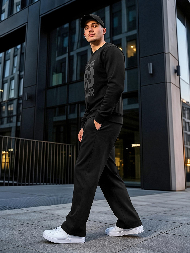 Vīriešu džemperis melns OZONEE JS/8B1976/3