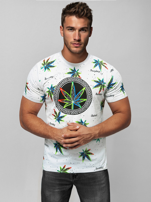 Vīriešu T-krekls balts OZONEE O/T136/1Z