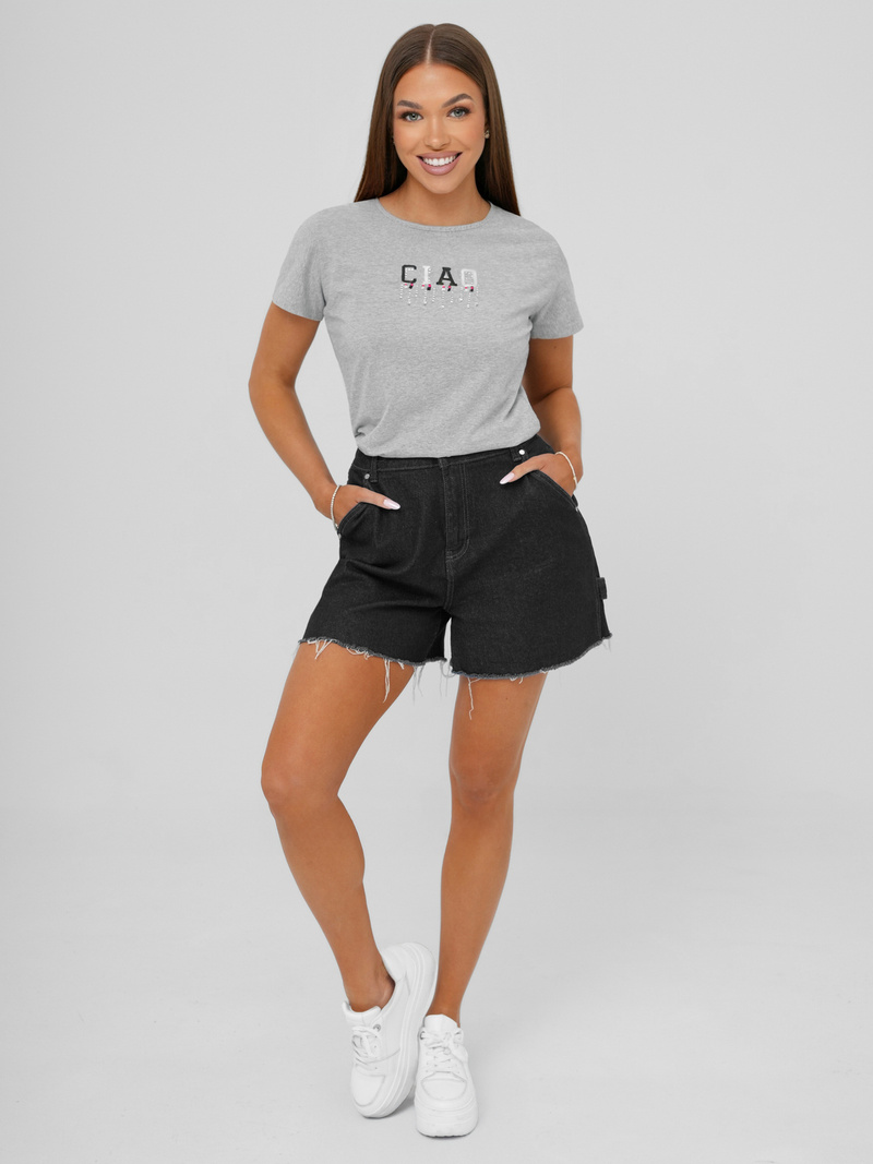 Sieviešu t-krekls pelēks OZONEE JS/RJ77542