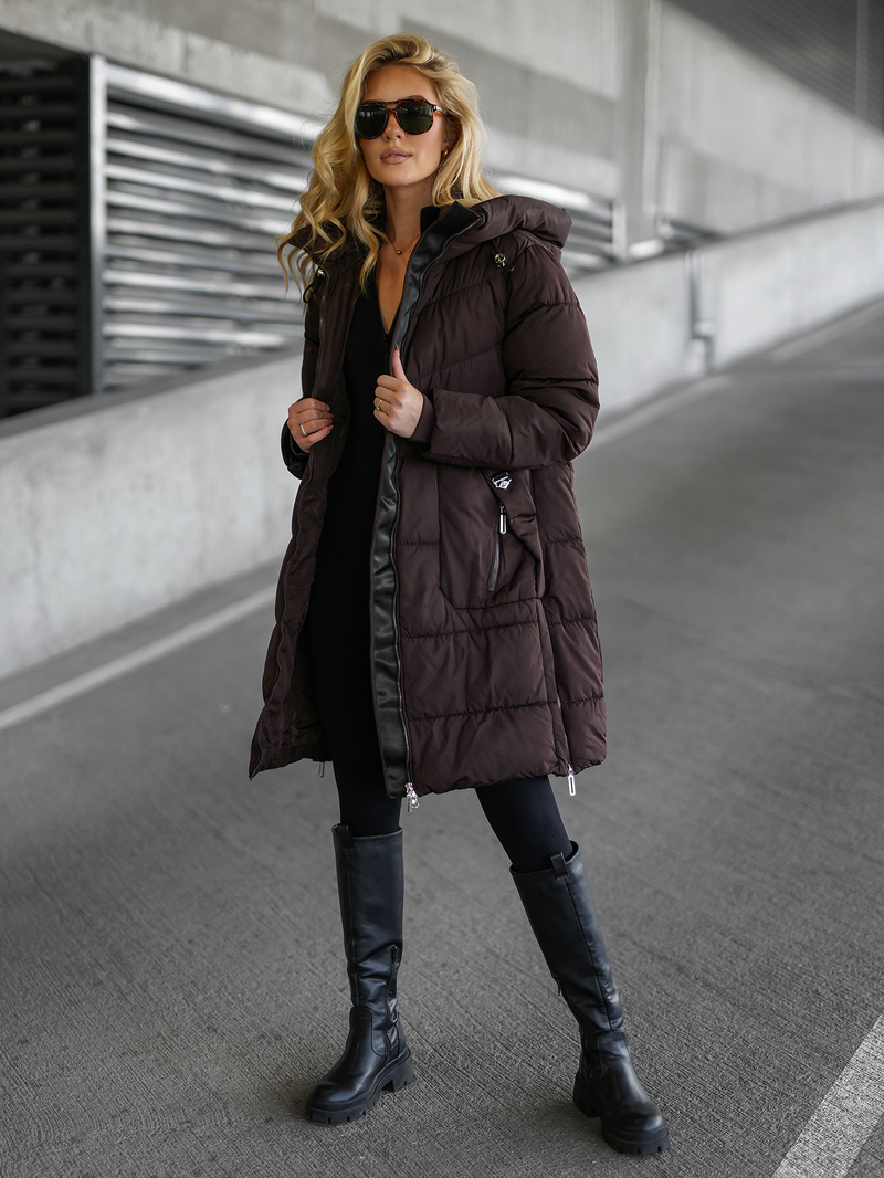 Sieviešu ziemas jaka šokolāde OZONEE JS/16M9302/158