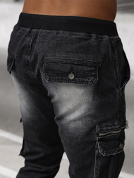 Vīriešu džinsi jogger melni OZONEE NB/MP0108N