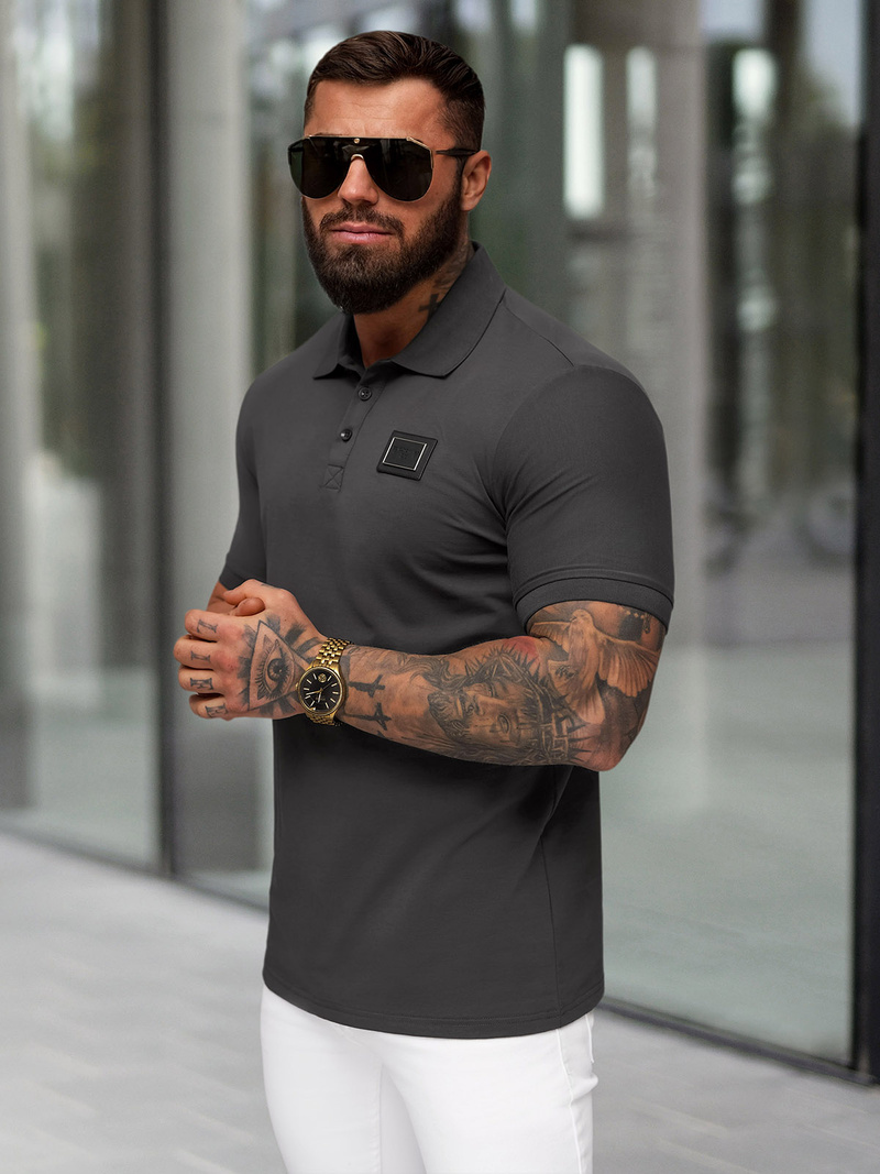 Vīriešu polo krekls grafīta OZONEE NB/MT3124