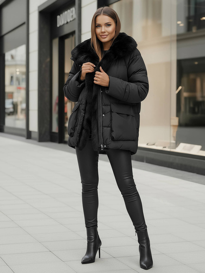 Sieviešu jaka melna OZONEE JS/16M9185/392Z