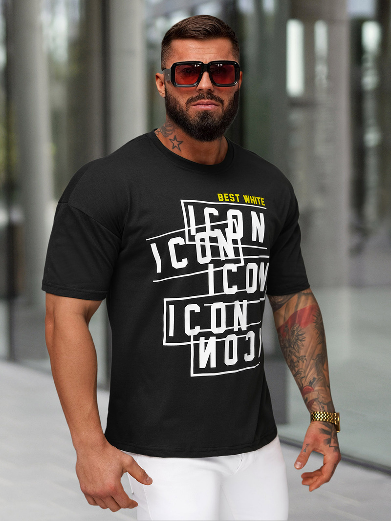 Vīriešu T-krekls Melns OZONEE JS/8B1366/3