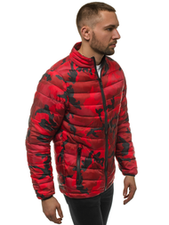 Vīriešu pārejas virsjaka sarkana-kamuflāža OZONEE JS/SM80Z