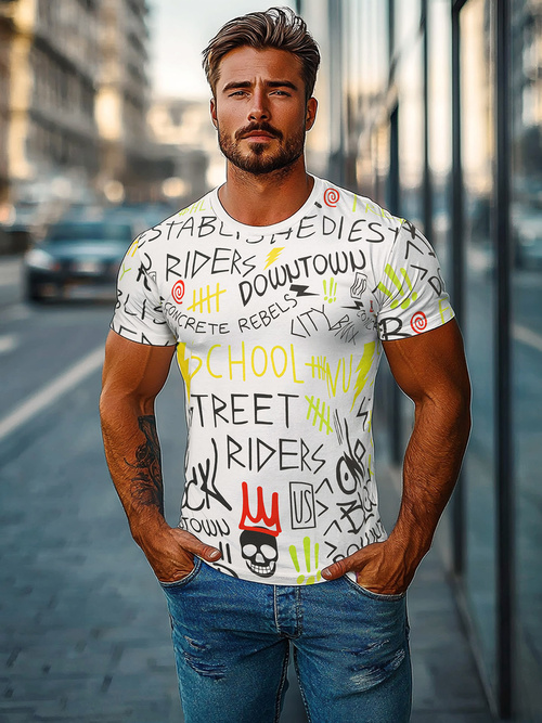 Vīriešu T-krekls Balts OZONEE JS/8T1212/1Z