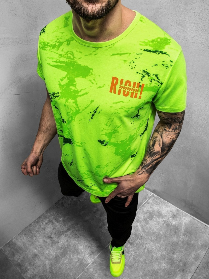 Vīriešu T-krekls zaļš OZONEE JS/KS1976Z