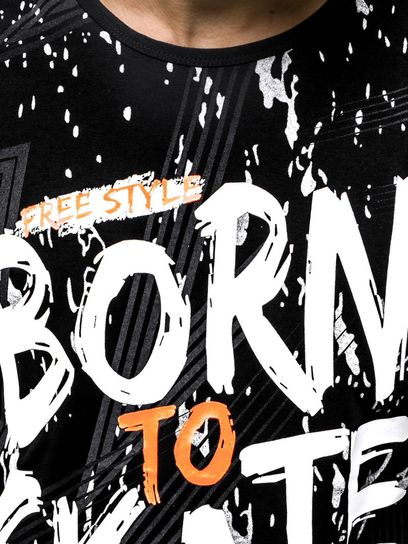 Vīriešu T-krekls melns OZONEE JS/KS1989Z