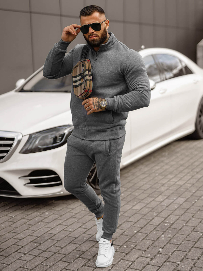 Vīriešu treniņtērps grafīta OZONEE JS/68C10385/5Z