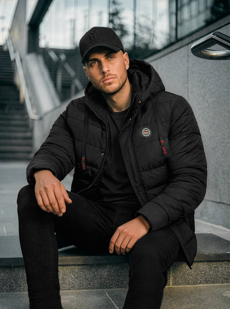 Vīriešu jaka melna OZONEE JS/31M5081/392Z