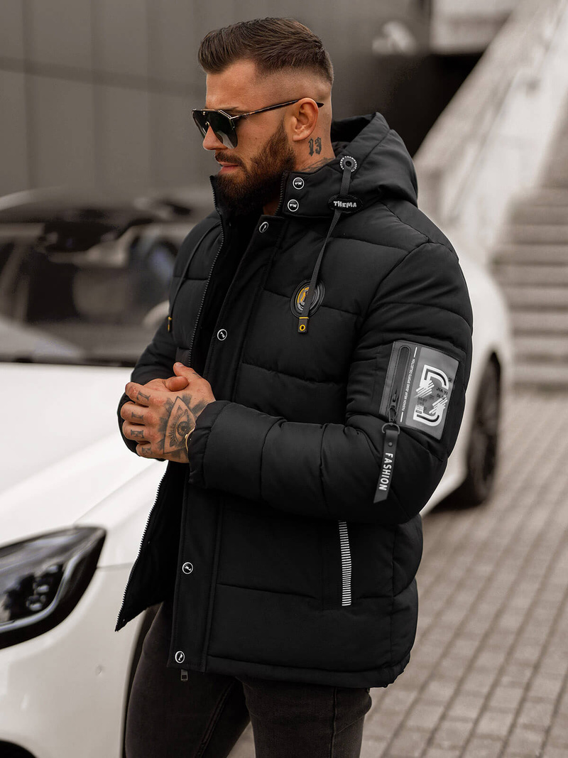 Vīriešu jaka melna OZONEE JS/57M7503/392Z