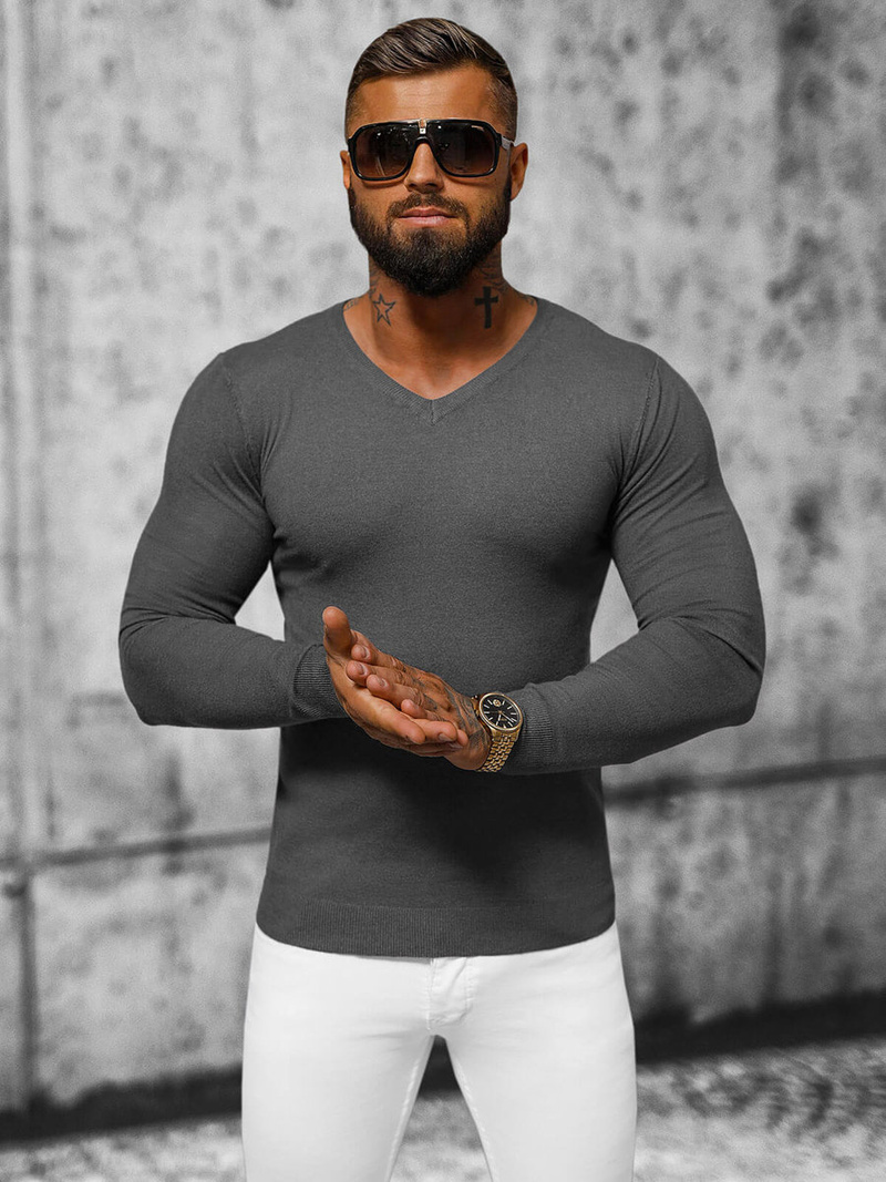 Vīriešu svīteris grafīta OZONEE NB/MMB601/3Z