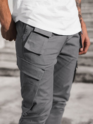 Vīriešu chino jogger bikses pelēkas OZONEE G/2788