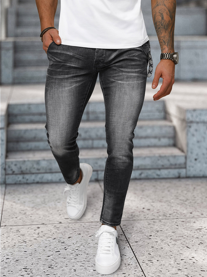 Vīriešu džinsi debesu melni OZONEE NB/MP0091N