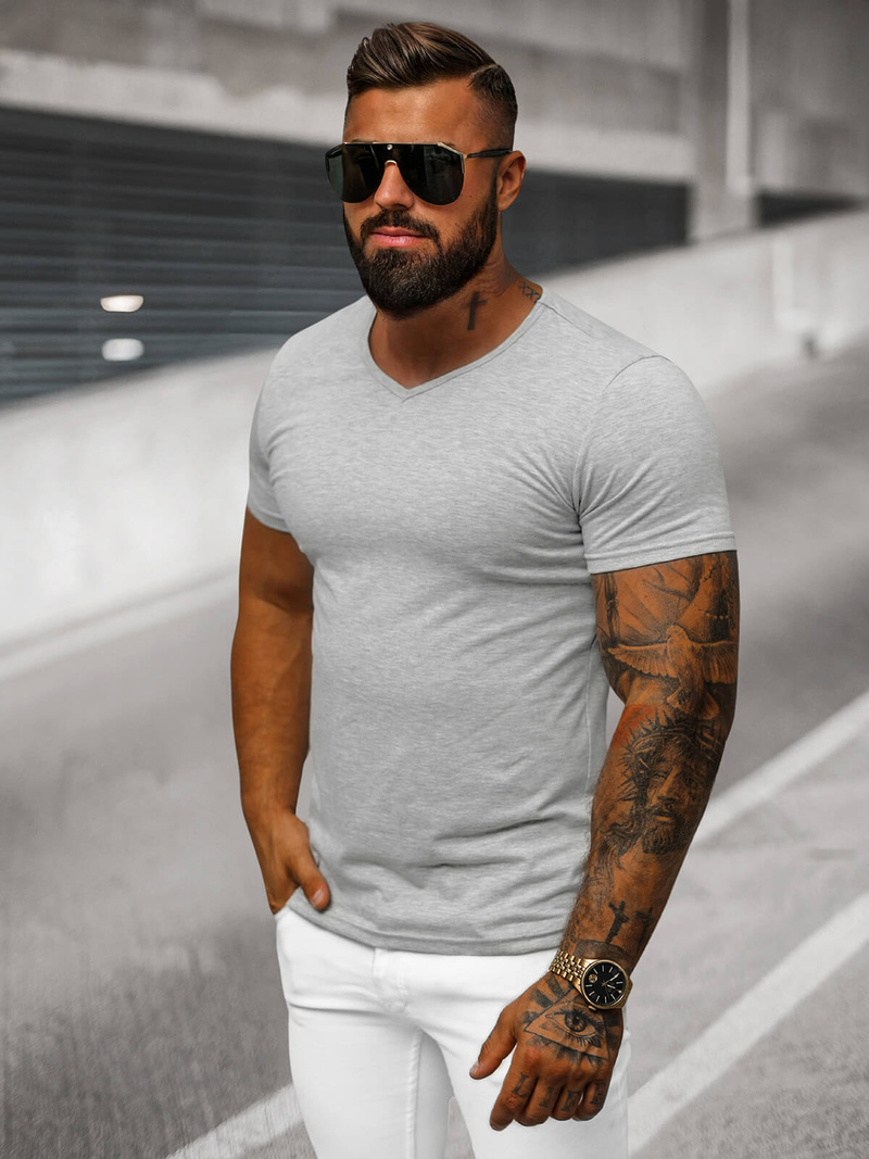 Vīriešu T-krekls Pelēks OZONEE JS/712007Z