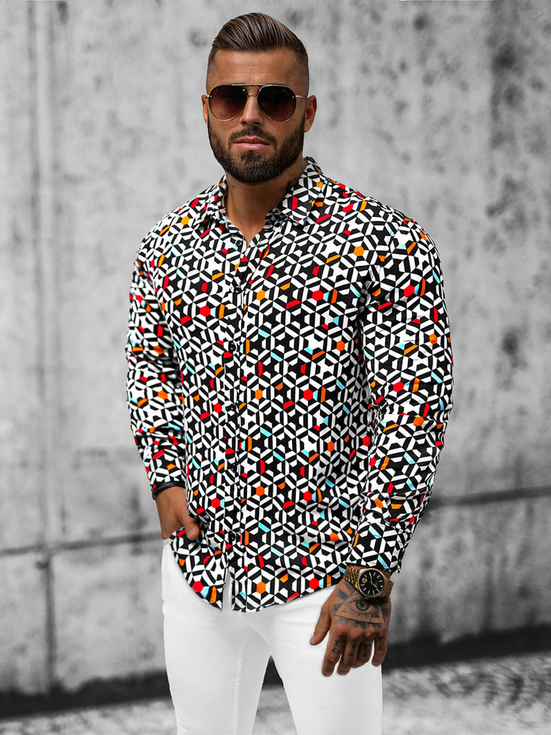 Vīriešu krekls krāsains OZONEE E/9000/12Z