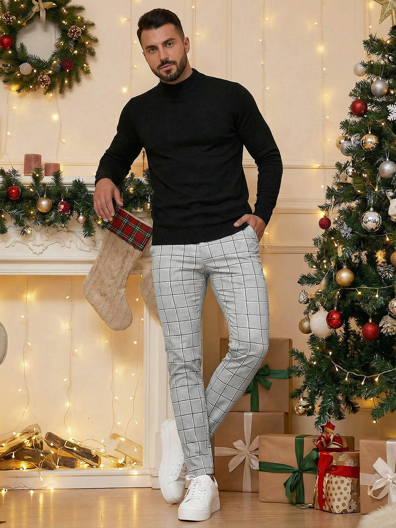 Vīriešu chino bikses pelēkas OZONEE DJ/5522Z