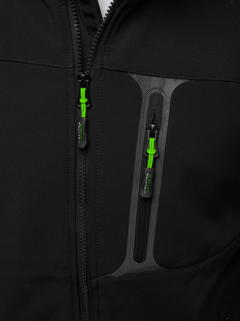 Vīriešu softshell virsjaka melni-zaļa OZONEE GE/12262