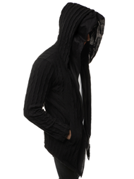 Vīriešu jaka ar kapuci melna OZONEE MACH/2138