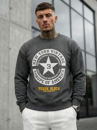 Vīriešu džemperis grafīta OZONEE JS/8B1768/5