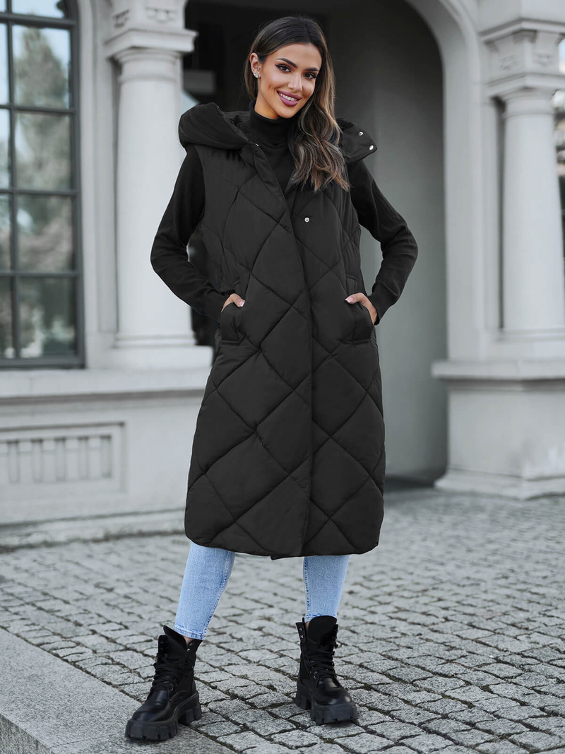 Sieviešu veste melna OZONEE JS/5M3165/392Z