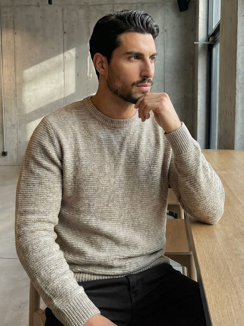 Vīriešu svīteris smilšu OZONEE JS/59B3600/155