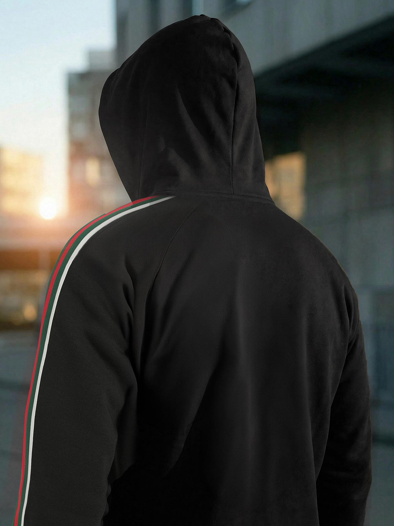 Vīriešu džemperis ar kapuci melna OZONEE JS/8B1731/3