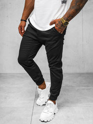 Vīriešu chino jogger bikses melni OZONEE O/399