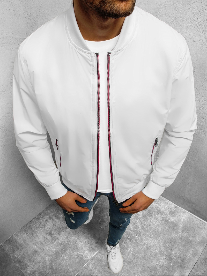 Vīriešu bomber virsjaka balta OZONEE N/7116/5