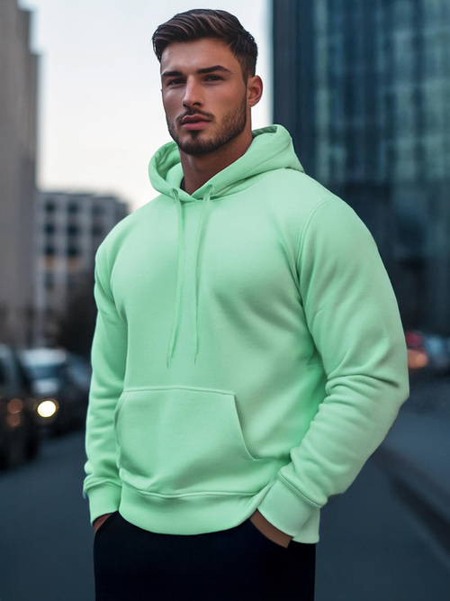 Vīriešu džemperis ar kapuci piparmētra OZONEE JS/2009Z