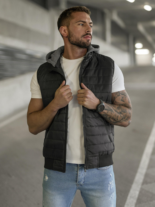 Vīriešu veste melna OZONEE JS/8M983/392Z