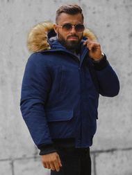 Vīriešu ziemas virsjaka tumši zila OZONEE JS/M2019/215