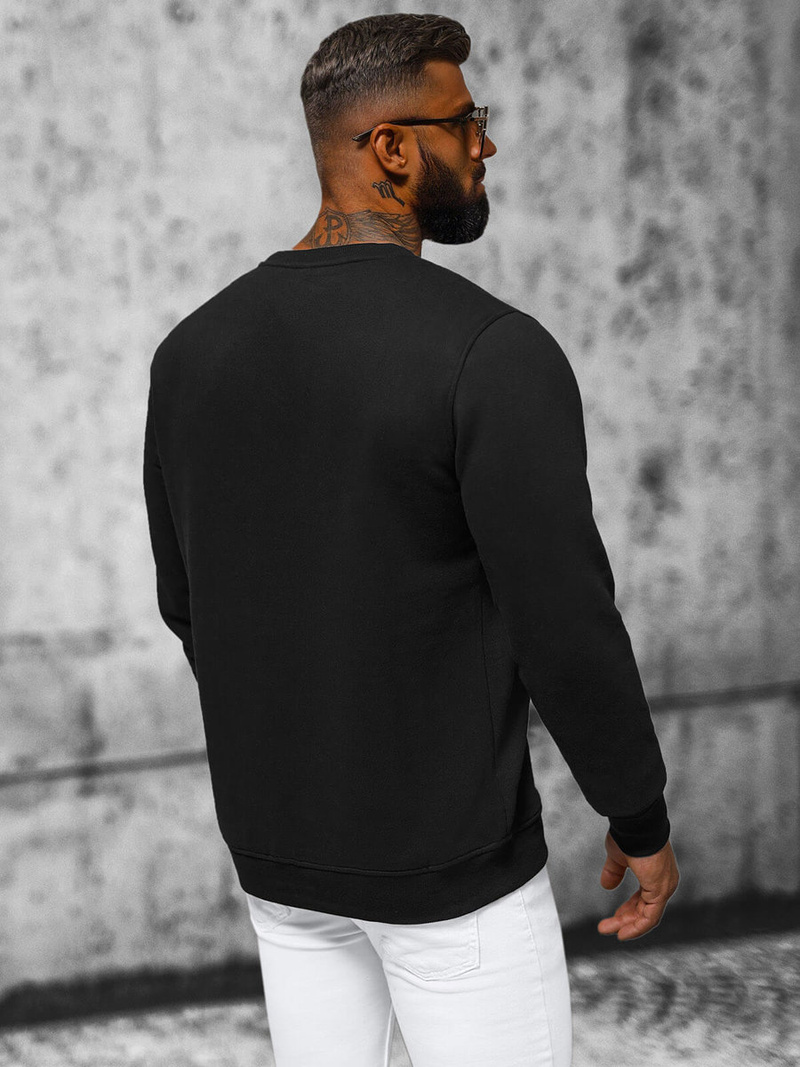 Vīriešu džemperis melns OZONEE NB/MF2019