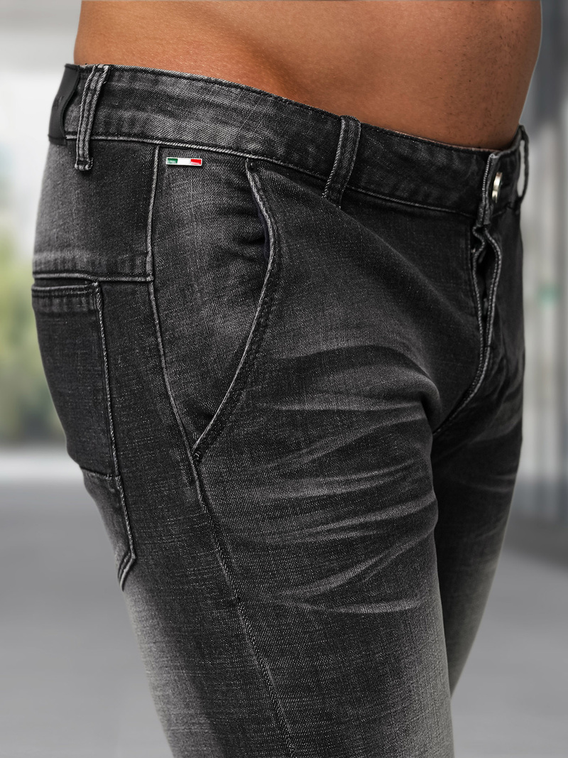 Vīriešu džinsi debesu melni OZONEE NB/MP0091N