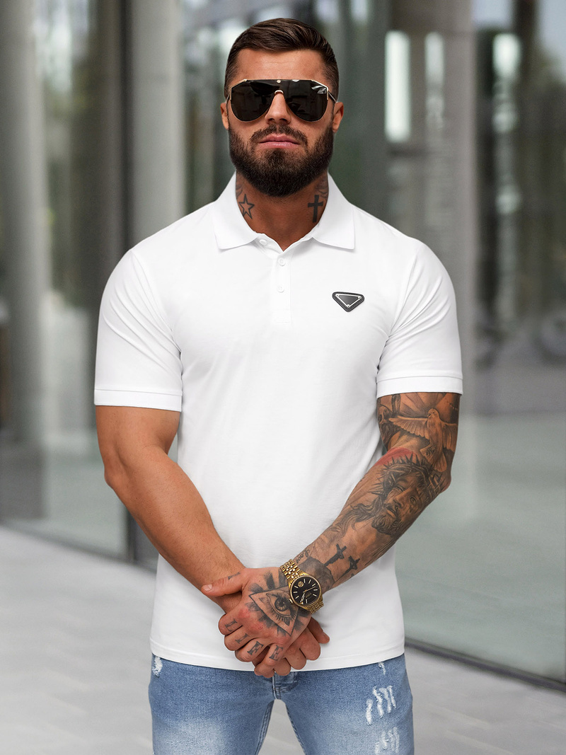 Vīriešu polo krekls balts OZONEE NB/MT3122