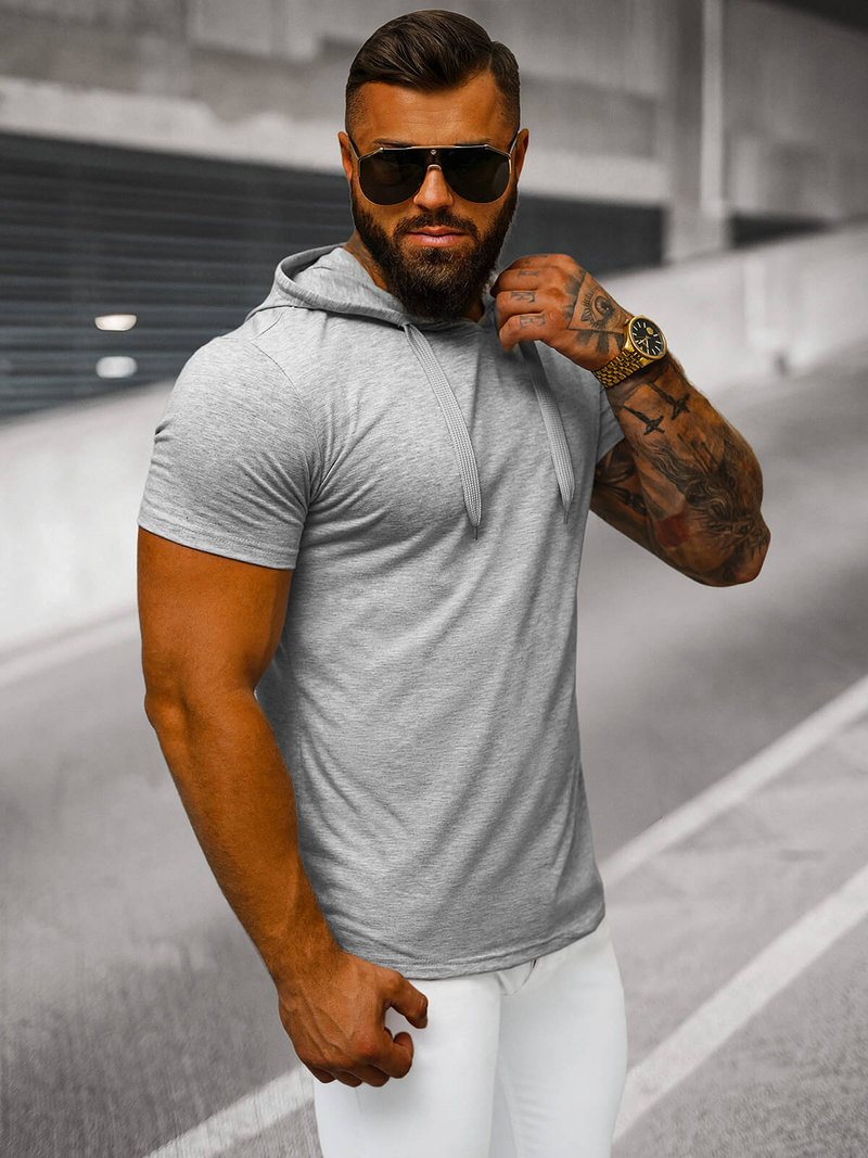 Vīriešu t-krekls pelēks OZONEE JS/8T89/2