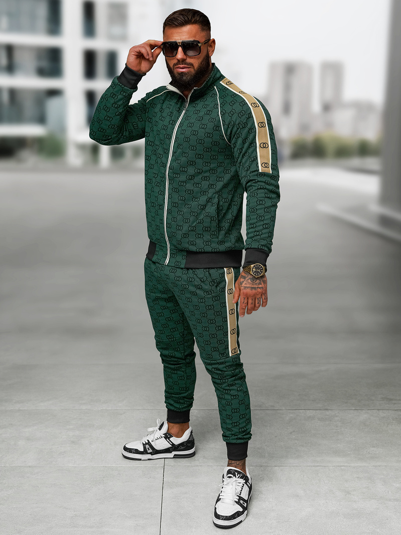 Vīriešu treniņtērps zaļš OZONEE O/FF5110AB