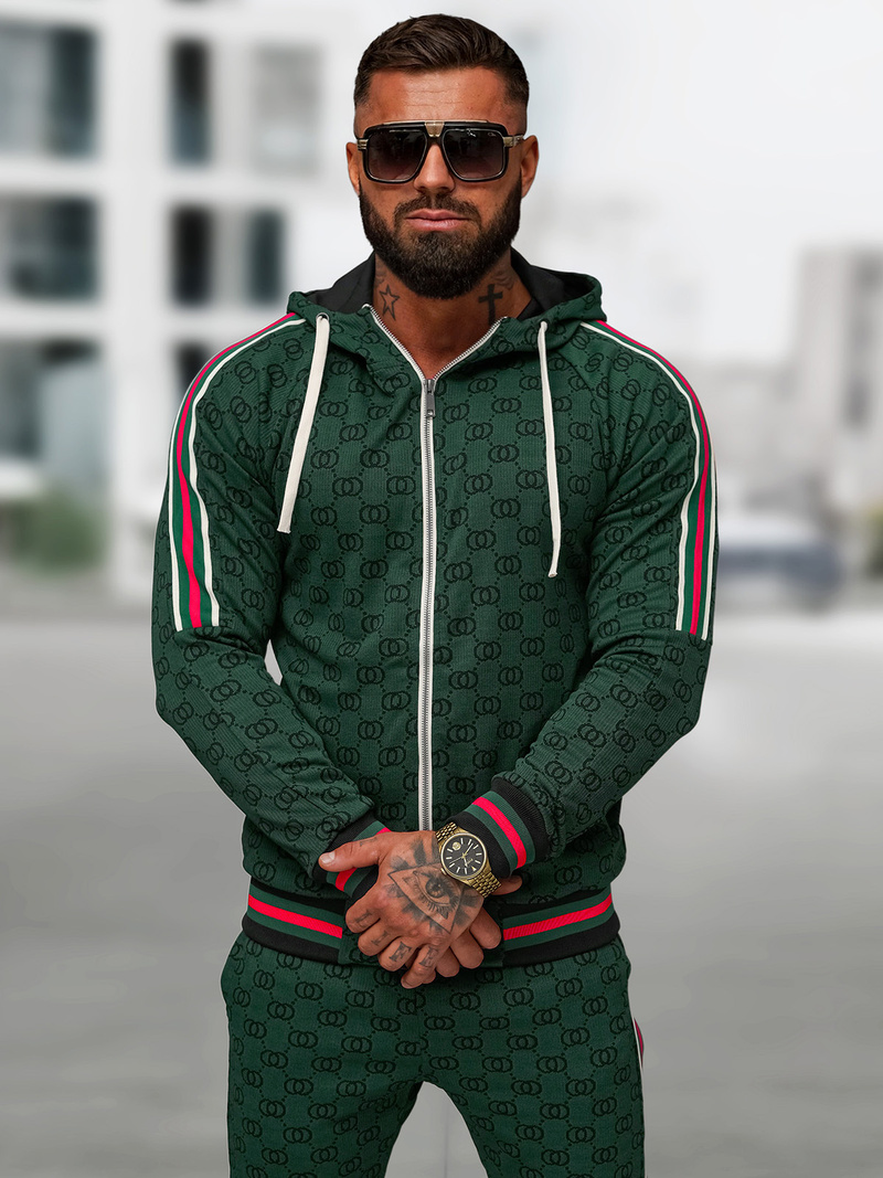 Vīriešu treniņtērps zaļš OZONEE O/FF5111AB