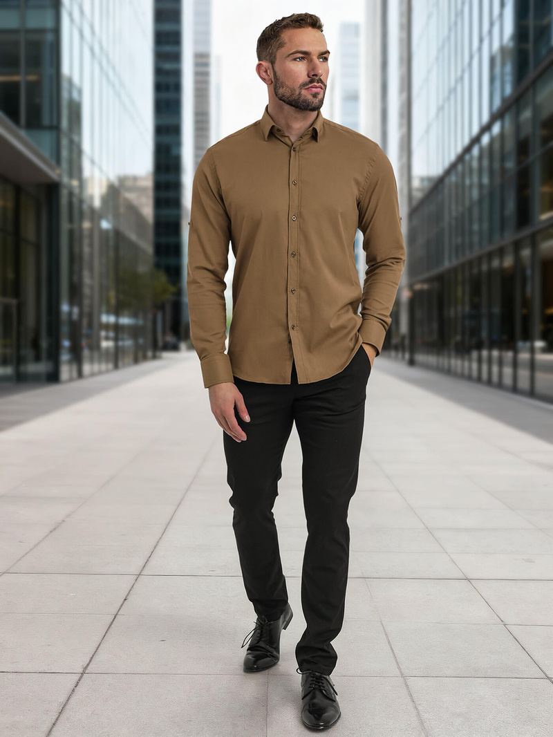 Vīriešu krekls brūna OZONEE V/V187