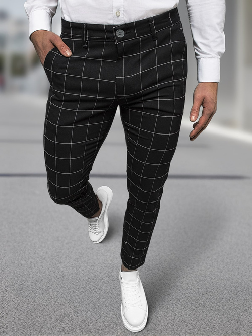 Vīriešu chino bikses melnas OZONEE DJ/5505