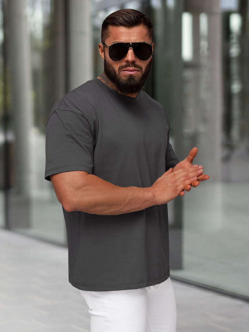 Vīriešu t-krekls grafīta OZONEE JS/67T1298/5