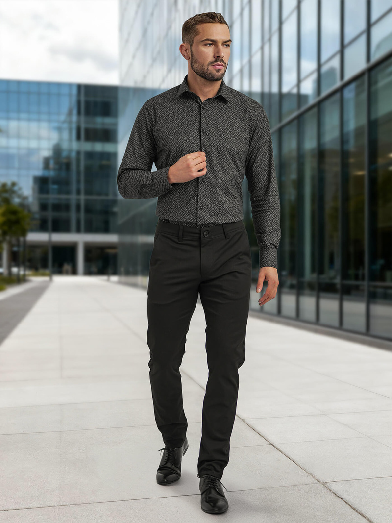 Vīriešu krekls melns OZONEE V/V184