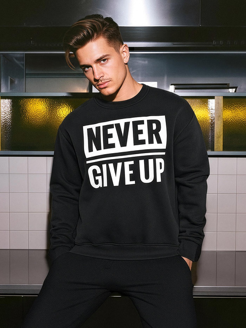 Vīriešu džemperis melns OZONEE JS/8B1769/3