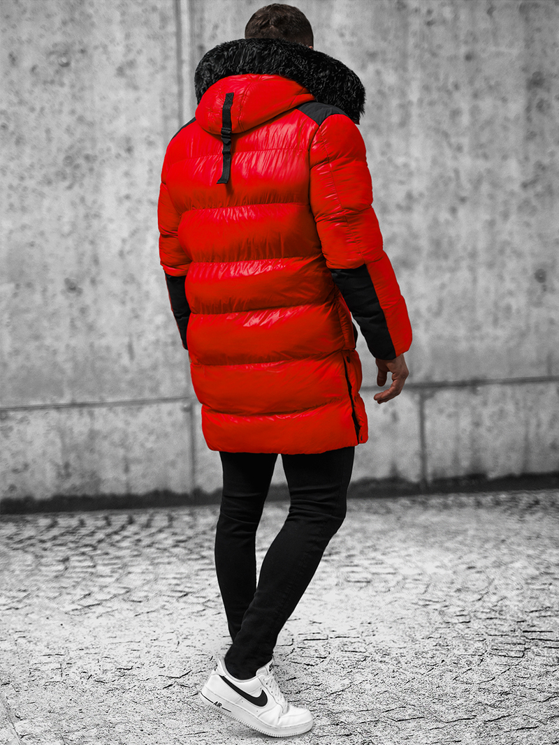 Vīriešu ziemas virsjaka sarkana OZONEE O/M800Z