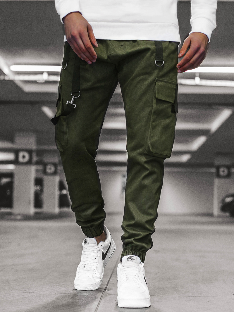 Vīriešu chino jogger bikses haki OZONEE O/11106