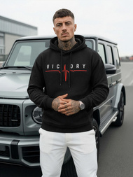 Vīriešu džemperis ar kapuci melna OZONEE JS/8B1757/3