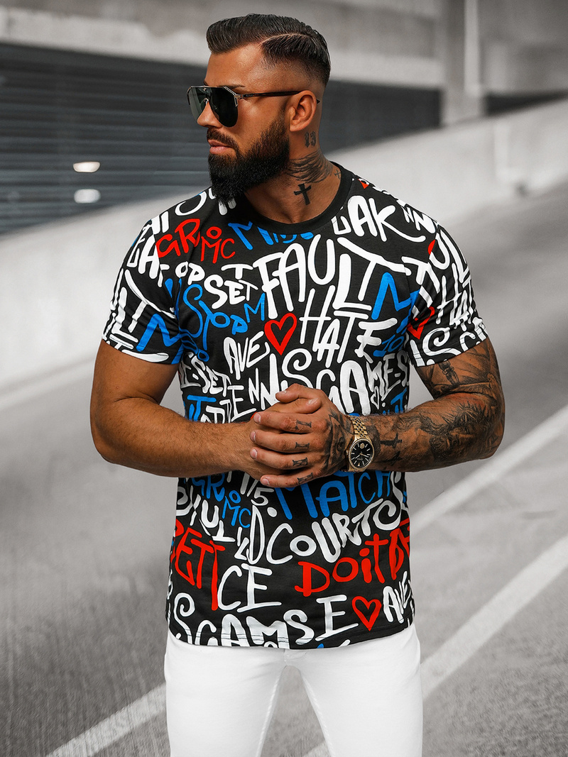 Vīriešu T-krekls Melns OZONEE O/T1271/3